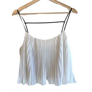 ABS Alan Schwartz Pleated Flowy Crop Top